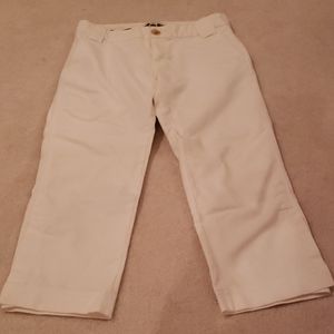 Cream cropped slacks